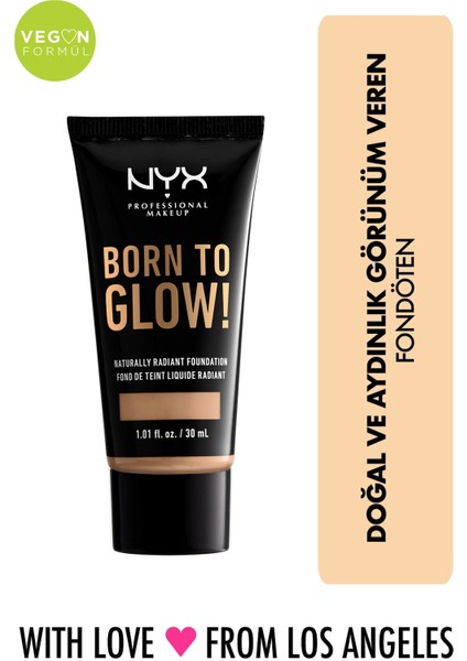 Nyx Fondöten - Born To Glow! Naturally Radiant Foundation 9 Medium Olive