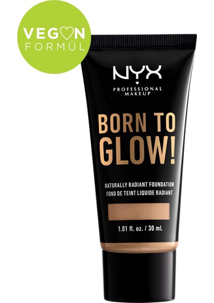 Nyx Fondöten - Born To Glow! Naturally Radiant Foundation 9 Medium Olive