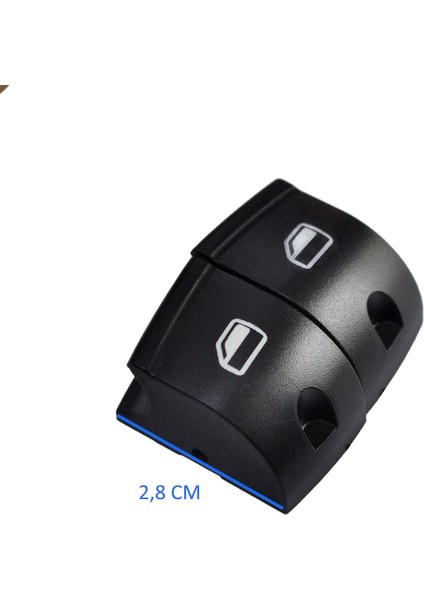 Audi A3, A6, Q7 Için Cam Düğme Kapağı- 3'lü Set