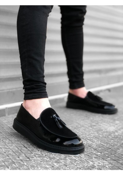 ER0005 Bağcıksız Yüksek Taban Siyah Taban Klasik Süet Detaylı Püsküllü Corcik Erkek Ayakkabı fiyatları