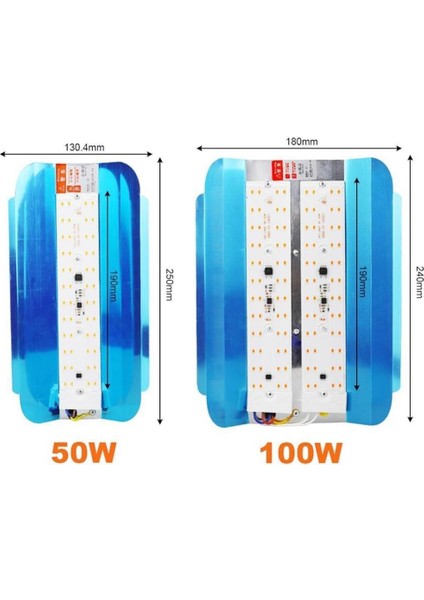 Tam Spektrum Fito Bitki  Büyütme LED Işık 50W Ac 220V 180° Ip 65 Su Geçirmez