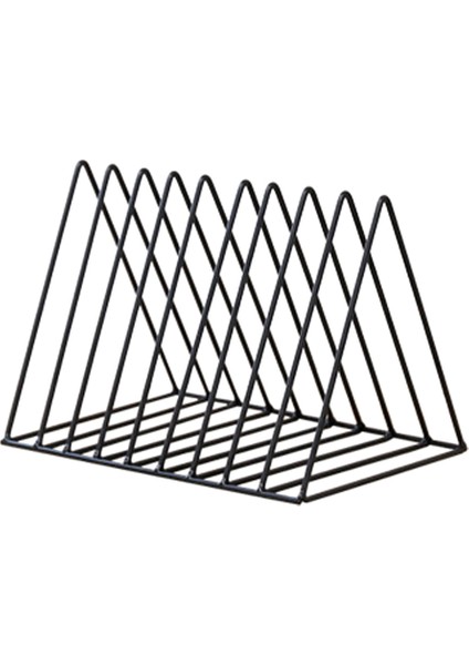 Üçgen Metal Masa Kitabı Sahibi Modern Minimalist Kitaplık Ev Ofisi Siyah (Yurt Dışından)