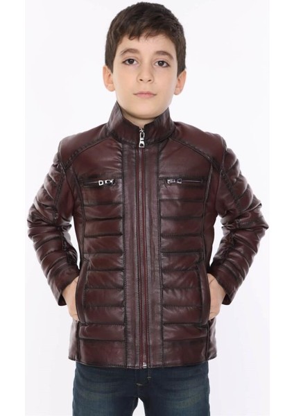 Deri Bordo Şişme Erkek Deri Mont fiyatları