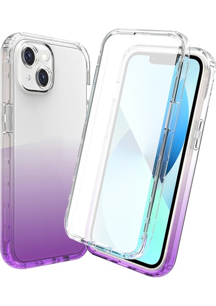 iPhone 14 Pro Max Için Gradyan Desenli Tpu + Pc Telefon Kılıfı - Siyah (Yurt Dışından)