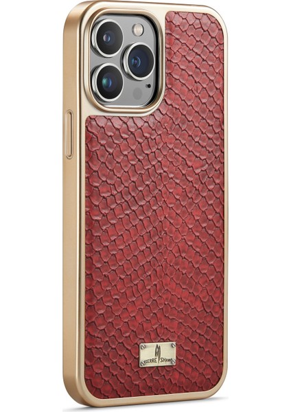 iPhone 11 Için Yılan Derisi Dokulu Telefon Kılıfı - Kırmızı (Yurt Dışından)
