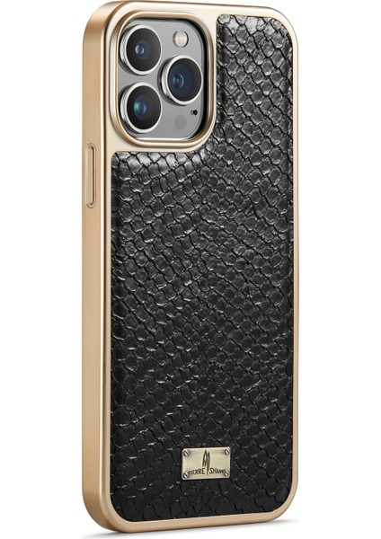 iPhone 11 Için Yılan Derisi Dokulu Telefon Kılıfı - Siyah (Yurt Dışından)