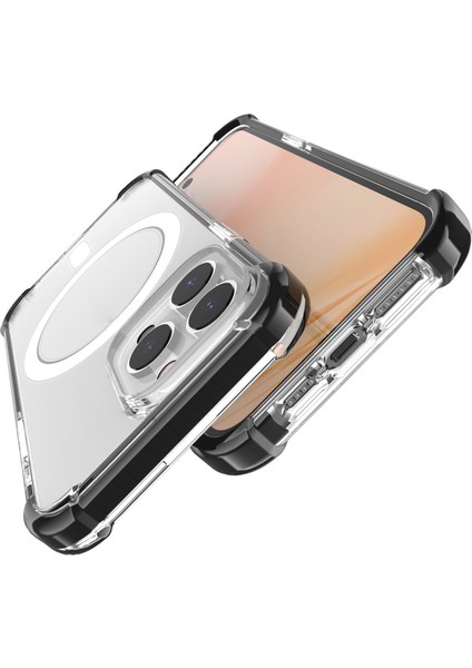 iPhone 14 Pro Için Magsafe Manyetik Akrilik Telefon Kılıfı - Şeffaf - Siyah (Yurt Dışından) fiyatları
