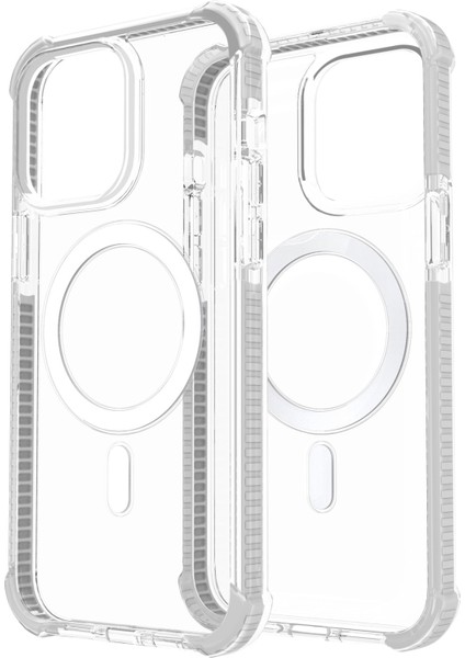 iPhone 14 Pro Için Magsafe Manyetik Akrilik Telefon Kılıfı - Şeffaf - Beyaz (Yurt Dışından)