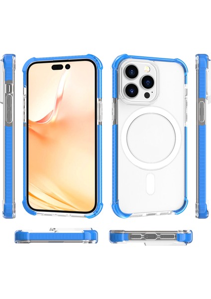 iPhone 14 Pro Için Magsafe Manyetik Akrilik Telefon Kılıfı - Mavi (Yurt Dışından)