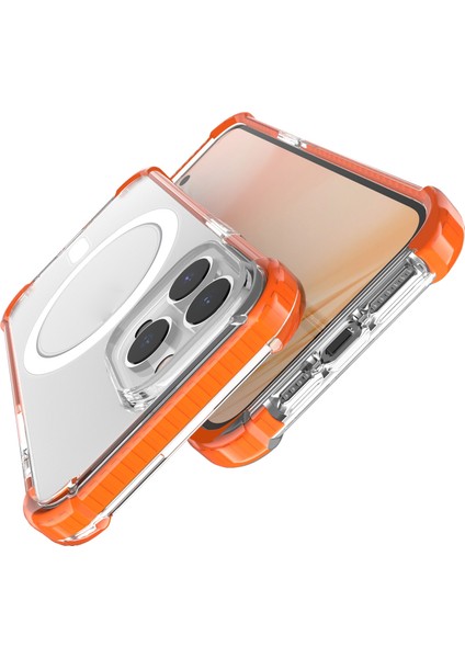 iPhone 14 Pro Için Magsafe Manyetik Akrilik Telefon Kılıfı - Turuncu (Yurt Dışından)