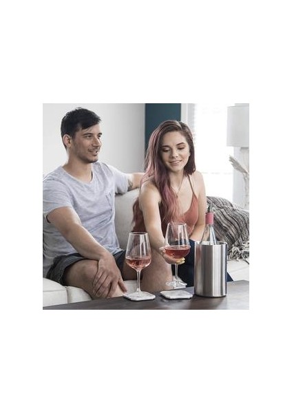Yalıtımlı Şarap Soğutucu Kova Şarap Havalandırıcı ile Uygun 750ML Şarap Şişeleri, Şarap Saatlerce Soğuk Tutar |tersiz Paslanmaz Çelik | Buz Kovaları ve maşa(Yurt Dışından) modelleri