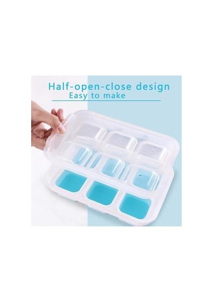 Silikon Buz Küpü Tepsileri 2 Kapaklı Set, Gıda Sınıfı Yaratıcı Viski Buz Topu Kalıp, 6 Izgara Kare Buz Kafası | (20 * 13.5 * 5.4cm)(Yurt Dışından) modelleri