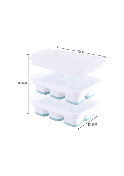 Silikon Buz Küpü Tepsileri 2 Kapak, Gıda Sınıfı Yaratıcı Viski Buz Topu Kalıp, 6 Izgara Kare Buz Kafes (20 * 13.5 * 10.5 Cm, Mavi) fırsatları