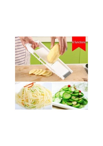 10 Takım Çok Fonksiyonlu 6 Parça Sebze Meyve Kesici Çatal Peeling Planing Salatalık Dilimleri Patates Rendelenmiş Sarımsak Mutfak Araçları(Yurt Dışından) fiyatları