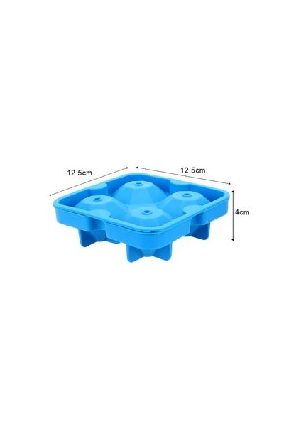 1 Adet 3D Kafatası Silikon Buz Küpü Maker Formu Için Buz Şeker Kek Pudingi Çikolata Kalıpları 4 Hücre Buz Kalıp Kare Şekil Tepsileri Kalıpları (Mavi)