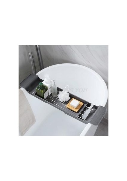 Küvet Küvet Raf Caddy Duş Genişletilebilir Tutucu Raf Depolama Tepsisi Üzerinde Banyo Çok Fonksiyonlu Organizatör | Depolama Tepsileri