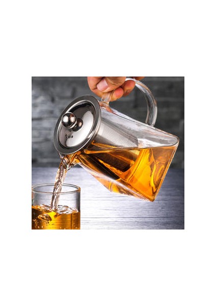 4 Boyutlar Iyi Temizle Borosilikat Cam Çaydanlık 304 Paslanmaz Çelik ile Demlik Süzgeç Isı Kahve Kare Demlik Aracı Su Isıtıcısı Seti | Çaydanlıklar (750ML)