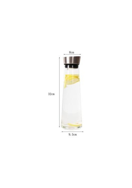 1000ML Kalınlaşmış Cam Büyük Su Şişesi Paslanmaz Çelik Kapaklı Sürahi Kaynar Su Suyu Cam Sürahi Şişe Botellas | Sürahi fırsatları
