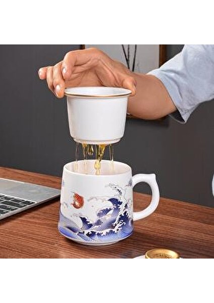 Seramik Whiteware Çay Kupası Seramik Çay Ayrımı Koyun Yağ Yeşim Kemer Filtre Ofis Kupası Çay Kupası Seramik Handpainted Teacups | Teacups(Yurt Dışından)