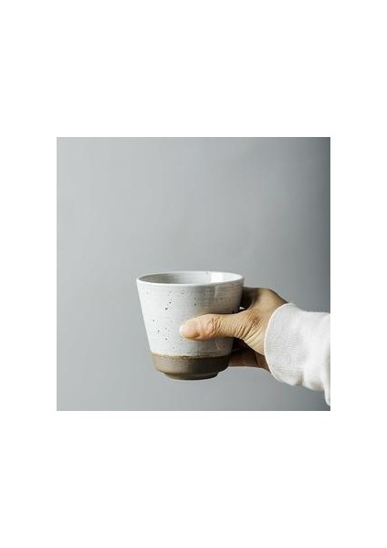 Seramik Fincan Japon Çay Bardağı Kahve Kupa Çömlekçilik Bardaklar Çay Fincanı Usta Çay Kupa Konteyner Drinkware Teaware Dekor El Sanatları Hediye | Kupalar (Gri)