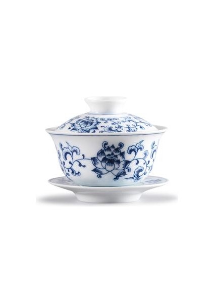 Retro Mavi ve Beyaz Porselen Gaiwan Teaware Büyük El Boyalı Kapak Kase Tek Sancai Çay Bardak Seramik Çin Çay Seti | Çay Tureen