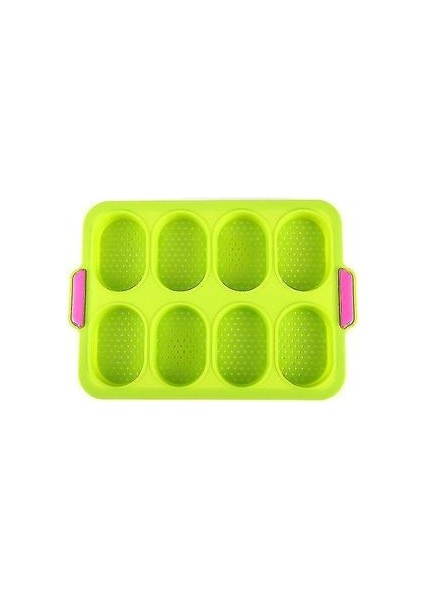 Ekmek Tavalar Kalıplar 8-Deliği Yapışmaz Silikon Ekmek Pişirme Pan Dıy Mini Mutfak Kalıp Oval Pasta Aracı Fransız Ekmek