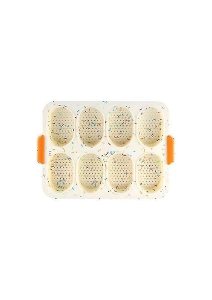 Ekmek Tavalar Kalıplar 8-Deliği Yapışmaz Silikon Ekmek Pişirme Pan Dıy Mini Mutfak Kalıp Oval Pasta Aracı Fransız Ekmek