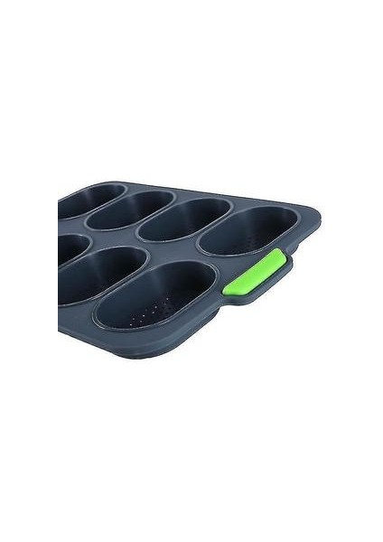 Ekmek Tavalar Kalıplar 8-Deliği Yapışmaz Silikon Ekmek Pişirme Pan Dıy Mini Mutfak Kalıp Oval Pasta Aracı Fransız Ekmek fiyatları