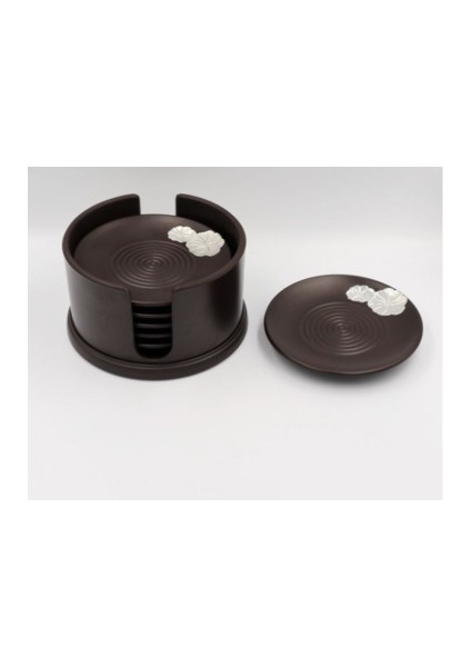 Bakalit Kakma Teneke Coaster Kung Fu Çay Seti Aksesuarları Çin Fincan Tutucu Abanoz Teaset Ahşap Mat Fincan Için Sevimli Bardaklar 6 Adet / Takım | Kupa ve tabaklar