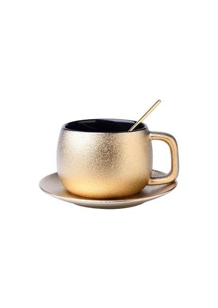 Küçük Lüks Altın Seramik Kahve Fincanı Set Ev Basit Modern Çay Bardağı Seti Nordic Öğleden Sonra Çay Teacup Sacker Kahve Kupası | Kahve Kupası ve tabak Setleri(Yurt Dışından)