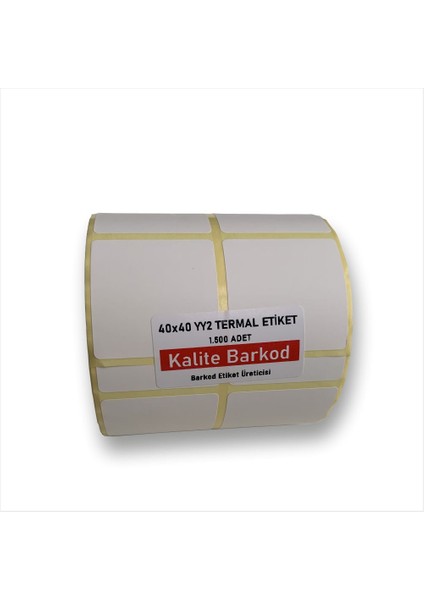 40X40 Yanyana 2 Li Termal Etiket | Rulo Barkod Etiketi