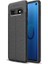 Galaxy S10 Kılıf Deri Dokulu Kamera Korumalı Silikon - Siyah 1