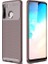Galaxy A21 Kılıf Karbon Dokulu Silikon - Kahverengi 1