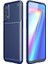 Realme 7 Kılıf Karbon Dokulu Silikon - Lacivert 1