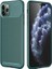 Apple iPhone 11 Pro Max Kılıf Karbon Dokulu Silikon - Yeşil 1