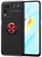 Oppo A54 4g Kılıf Yüzüklü Silikon Range - Siyah-Kırmızı 1