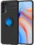 Oppo Reno 4 Kılıf Yüzüklü Silikon Range - Siyah-Mavi 1