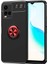 Vivo Y33S Kılıf Yüzüklü Silikon Range - Siyah-Kırmızı 1