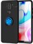 Xiaomi Redmi Note 9 Kılıf Yüzüklü Silikon Range - Siyah-Mavi 1