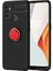 One Plus Nord N100 Kılıf Yüzüklü Silikon Range - Siyah-Kırmızı 1