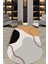 Turuncu-Gri Tuval Desenli Oval Halı (Makinada Yıkanabilir Kaymaz Dot Taban) - WL1345-2 1