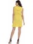 WY136 Kapşonlu Taşlı Mini Sarı Elbise 3