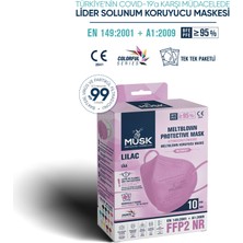 Musk N95 Maske Lila Renk 10 Adet