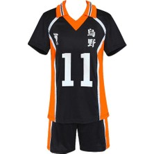 Janae Haikyuu Shouyou Hinata Karasuno Jersey Cosplay Kostüm - Siyah (Yurt Dışından)