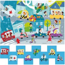 Headu Puzzle 8+1 City Büyük Iki Taraflı Parçalar Çocuk Puzzle 2-5 Yaş