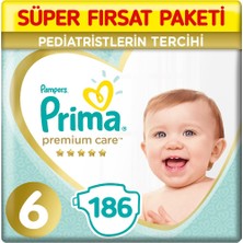 Prima Premium Care 6 Beden Bebek Bezi 186'lı