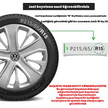 PackGar Volkswagen Sharan 15 Inç Jant Kapağı Amblemli Gri 4'lü Takım 138