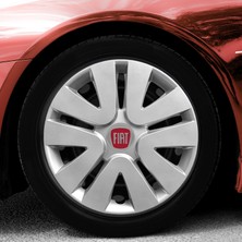 PackGar Fiat Palio 13 Inç Uyumlu Jant Kapağı Amblemli Gri 4'lü Takım 104