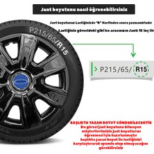 PackGar Ford Taunus 13 Inç Uyumlu Jant Kapağı Amblemli Piano Black 4'lü Takım 204