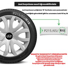 PackGar Hyundai Sonata 15 Inç Jant Kapağı Amblemli Gri 4 Adet 1 Takım 139